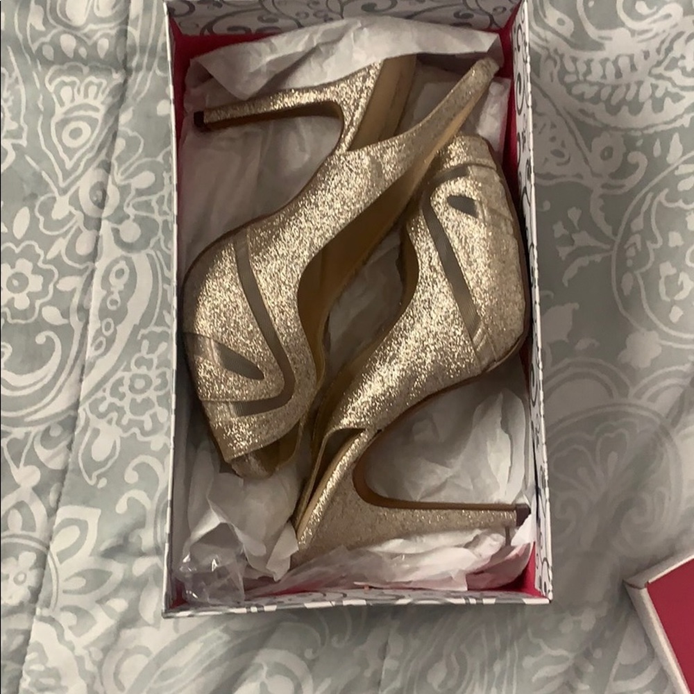 Champagne glitter heels